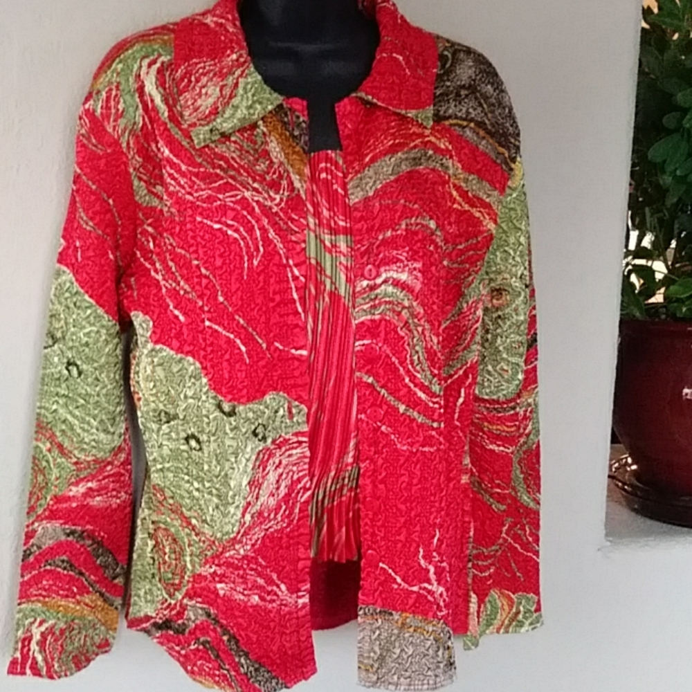 Crush Jacket w/Pleated Matching Top Psychedelic